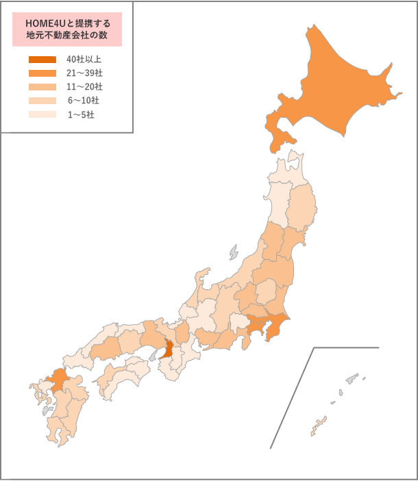 HOME4Uと提携する地元の不動産会社数